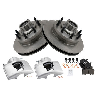 TRQ® - Front Disc Brake Kit with Semi-Metallic Pads and Calipers