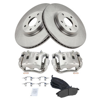 TRQ® - Front Disc Brake Kit with Semi-Metallic Pads and Calipers