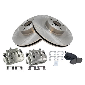 TRQ® - Front Disc Brake Kit with Semi-Metallic Pads and Calipers