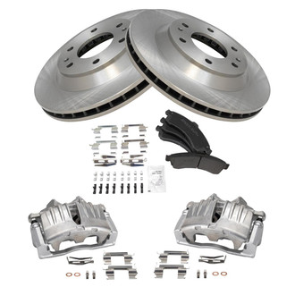 TRQ® - Front Disc Brake Kit with Semi-Metallic Pads and Calipers