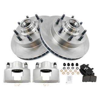 TRQ® - Front Disc Brake Kit with Semi-Metallic Pads and Calipers