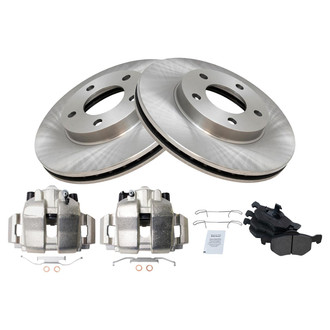 TRQ® - Front Disc Brake Kit with Semi-Metallic Pads and Calipers