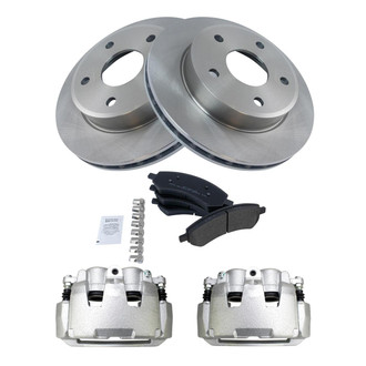 TRQ® - Front Disc Brake Kit with Semi-Metallic Pads and Calipers