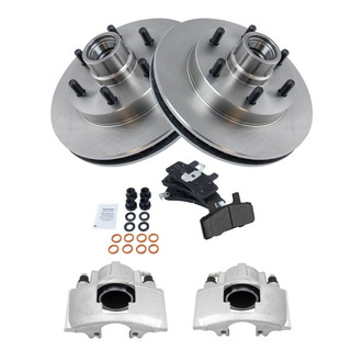 TRQ® - Front Disc Brake Kit with Semi-Metallic Pads and Calipers