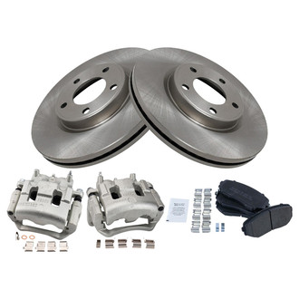 TRQ® - Front Disc Brake Kit with Semi-Metallic Pads and Calipers