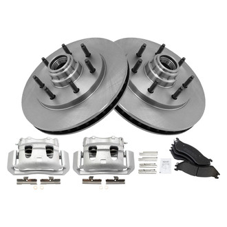 TRQ® - Front Disc Brake Kit with Semi-Metallic Pads and Calipers