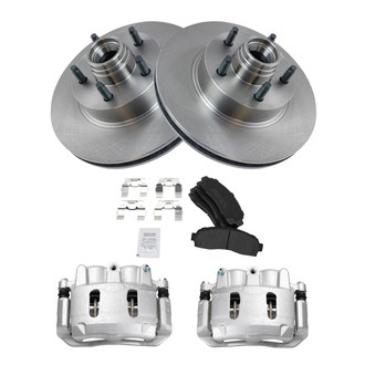 TRQ® - Front Disc Brake Kit with Semi-Metallic Pads and Calipers