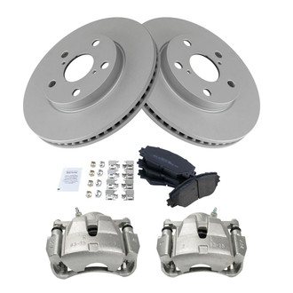 TRQ® - Front Disc Brake Kit with Semi-Metallic Pads and Calipers