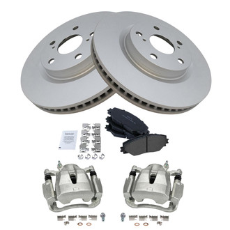 TRQ® - Front Disc Brake Kit with Semi-Metallic Pads and Calipers
