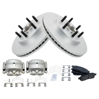 TRQ® - Front Disc Brake Kit with Semi-Metallic Pads and Calipers