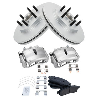 TRQ® - Front Disc Brake Kit with Semi-Metallic Pads and Calipers