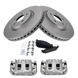 TRQ® - Front Disc Brake Kit with Semi-Metallic Pads and Calipers