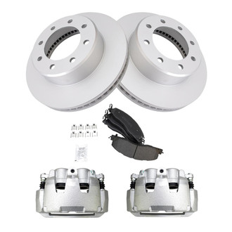 TRQ® - Front Disc Brake Kit with Semi-Metallic Pads and Calipers