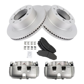 TRQ® - Front Disc Brake Kit with Semi-Metallic Pads and Calipers