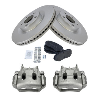 TRQ® - Front Disc Brake Kit with Semi-Metallic Pads and Calipers