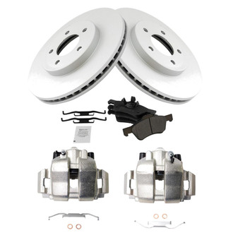 TRQ® - Front Disc Brake Kit with Semi-Metallic Pads and Calipers