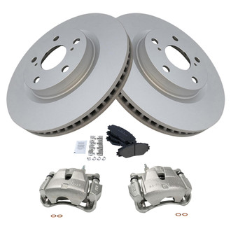 TRQ® - Front Disc Brake Kit with Semi-Metallic Pads and Calipers