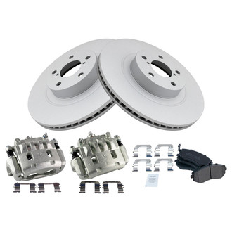TRQ® - Front Disc Brake Kit with Semi-Metallic Pads and Calipers
