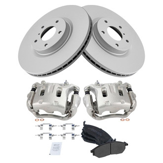 TRQ® - Front Disc Brake Kit with Semi-Metallic Pads and Calipers