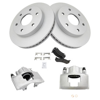 TRQ® - Front Disc Brake Kit with Semi-Metallic Pads and Calipers