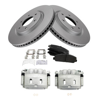 TRQ® - Front Disc Brake Kit with Semi-Metallic Pads and Calipers