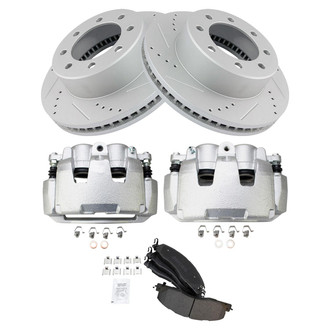 TRQ® - Performance Semi-Metallic Front Brake Kit with Calipers