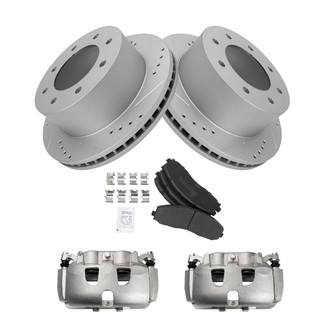 TRQ® - Performance Semi-Metallic Front Brake Kit with Calipers