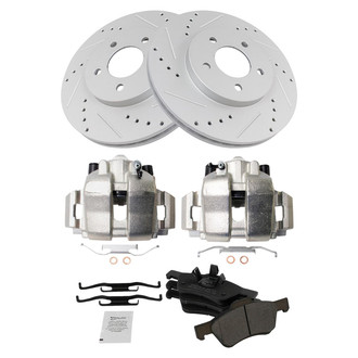 TRQ® - Performance Semi-Metallic Front Brake Kit with Calipers