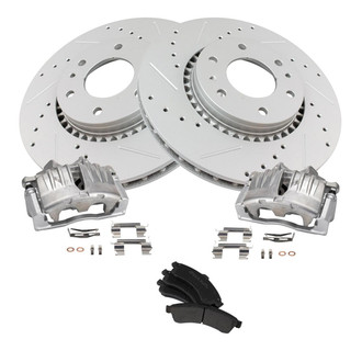 TRQ® - Performance Semi-Metallic Front Brake Kit with Calipers