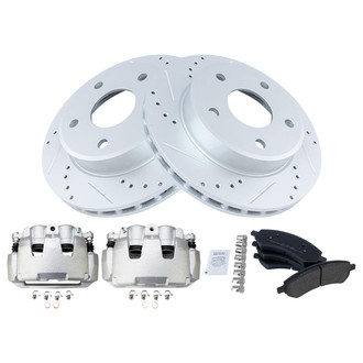 TRQ® - Performance Semi-Metallic Front Brake Kit with Calipers