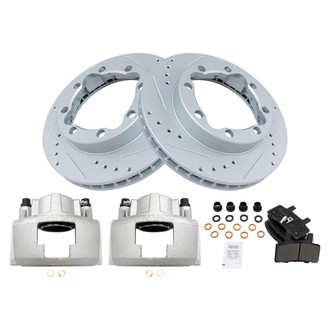 TRQ® - Performance Semi-Metallic Front Brake Kit with Calipers