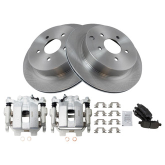 TRQ® - Rear Disc Brake Kit with Semi-Metallic Pads and Calipers