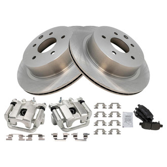 TRQ® - Rear Disc Brake Kit with Semi-Metallic Pads and Calipers