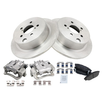 TRQ® - Rear Disc Brake Kit with Semi-Metallic Pads and Calipers