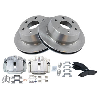 TRQ® - Rear Disc Brake Kit with Semi-Metallic Pads and Calipers