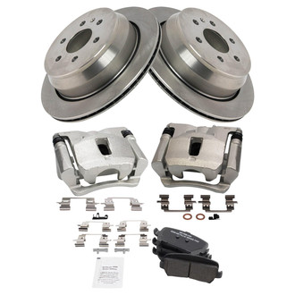 TRQ® - Rear Disc Brake Kit with Semi-Metallic Pads and Calipers
