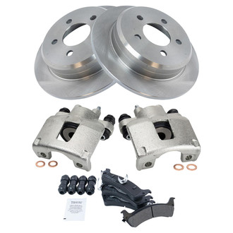 TRQ® - Rear Disc Brake Kit with Semi-Metallic Pads and Calipers