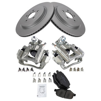 TRQ® - Rear Disc Brake Kit with Semi-Metallic Pads and Calipers