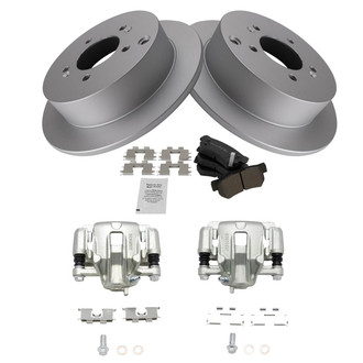 TRQ® - Rear Disc Brake Kit with Semi-Metallic Pads and Calipers