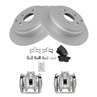 TRQ® - Rear Disc Brake Kit with Semi-Metallic Pads and Calipers