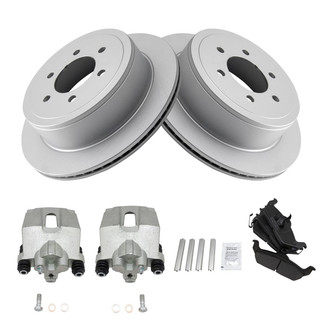 TRQ® - Rear Disc Brake Kit with Semi-Metallic Pads and Calipers