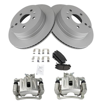 TRQ® - Rear Disc Brake Kit with Semi-Metallic Pads and Calipers