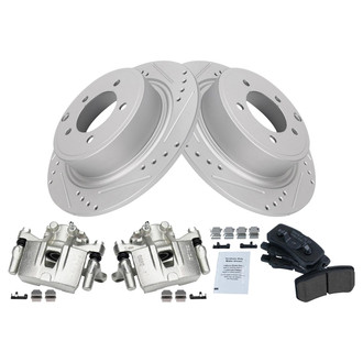 TRQ® - Performance Ceramic Rear Brake Kit with Calipers