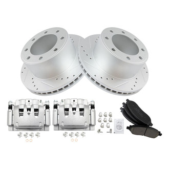 TRQ® - Performance Ceramic Rear Brake Kit with Calipers