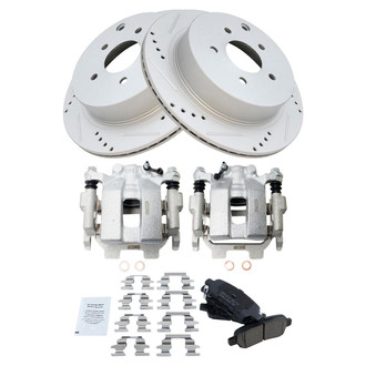 TRQ® - Performance Ceramic Rear Brake Kit with Calipers