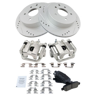 TRQ® - Performance Ceramic Rear Brake Kit with Calipers