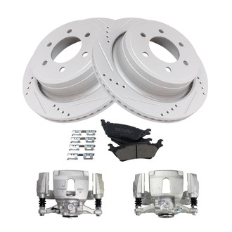 TRQ® - Performance Ceramic Rear Brake Kit with Calipers