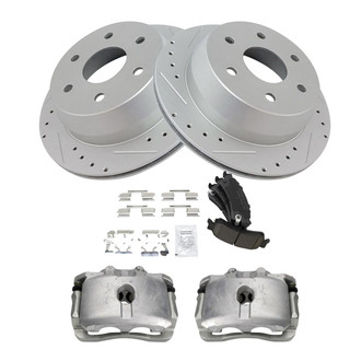 TRQ® - Performance Ceramic Rear Brake Kit with Calipers
