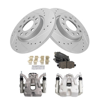 TRQ® - Performance Ceramic Rear Brake Kit with Calipers