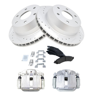 TRQ® - Performance Ceramic Rear Brake Kit with Calipers